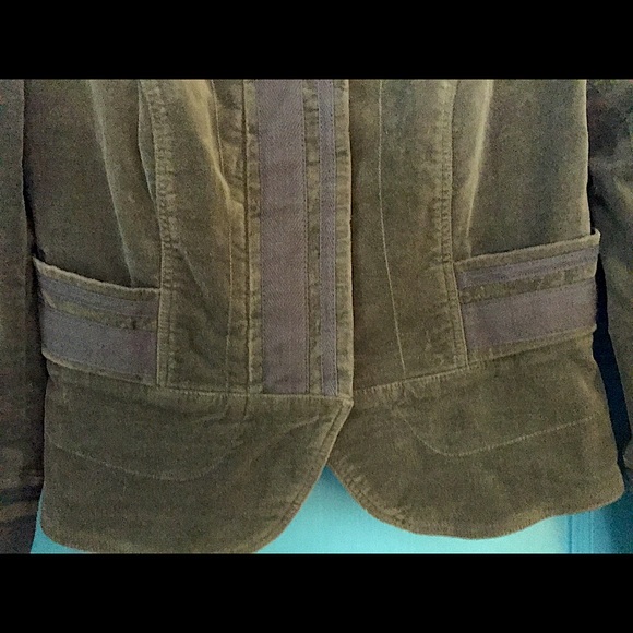 Zara Moss/Olive Green Velvet Cropped Jacket - Picture 3 of 11